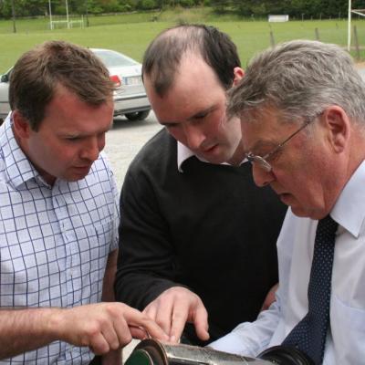 Colm Odoherty David Greene Tom Odoherty Examine Fitzgibbon Cup Roll Of Honor